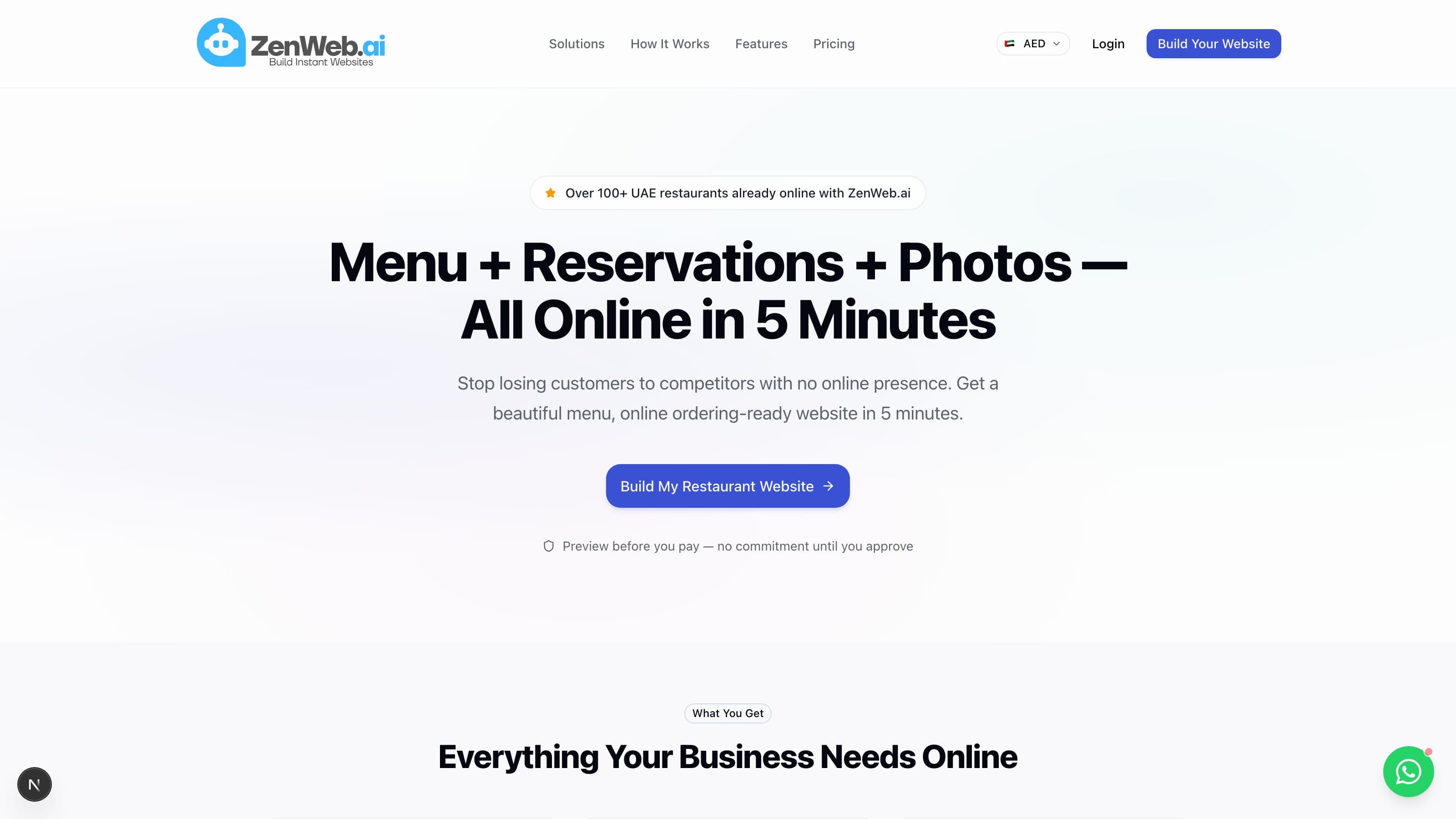 Bistro Modern website screenshot