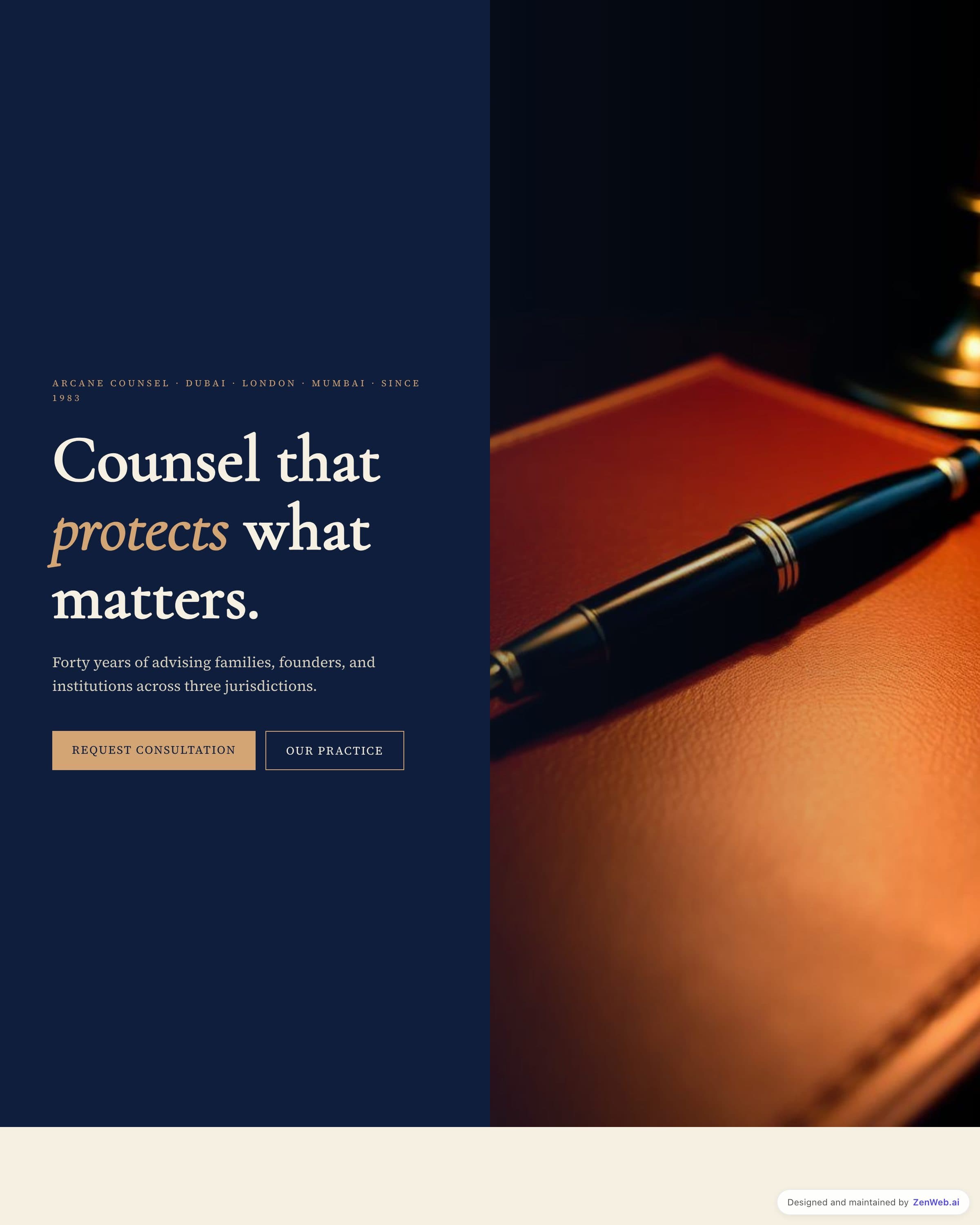 Arcane Counsel Law template preview