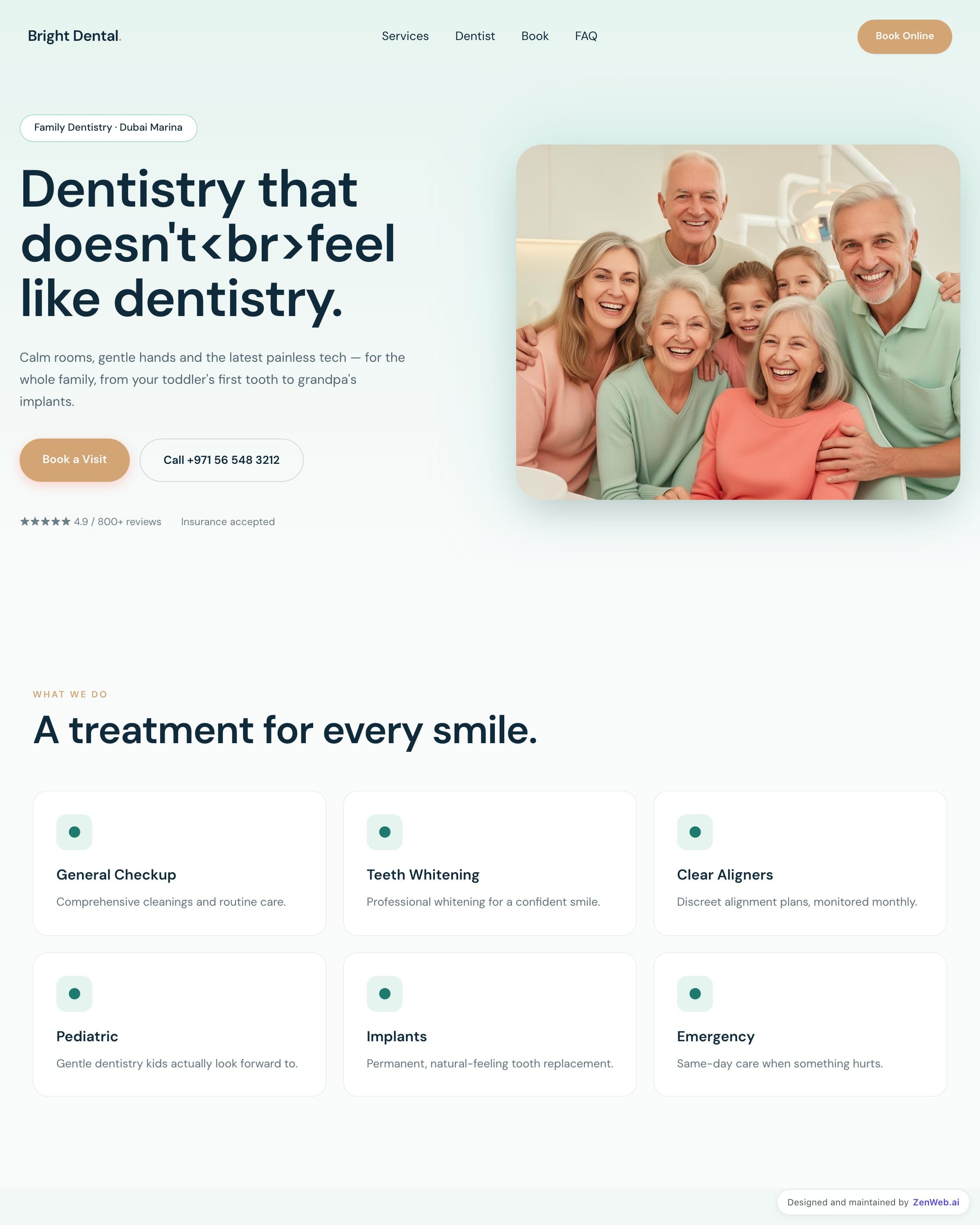 Bright Dental template preview