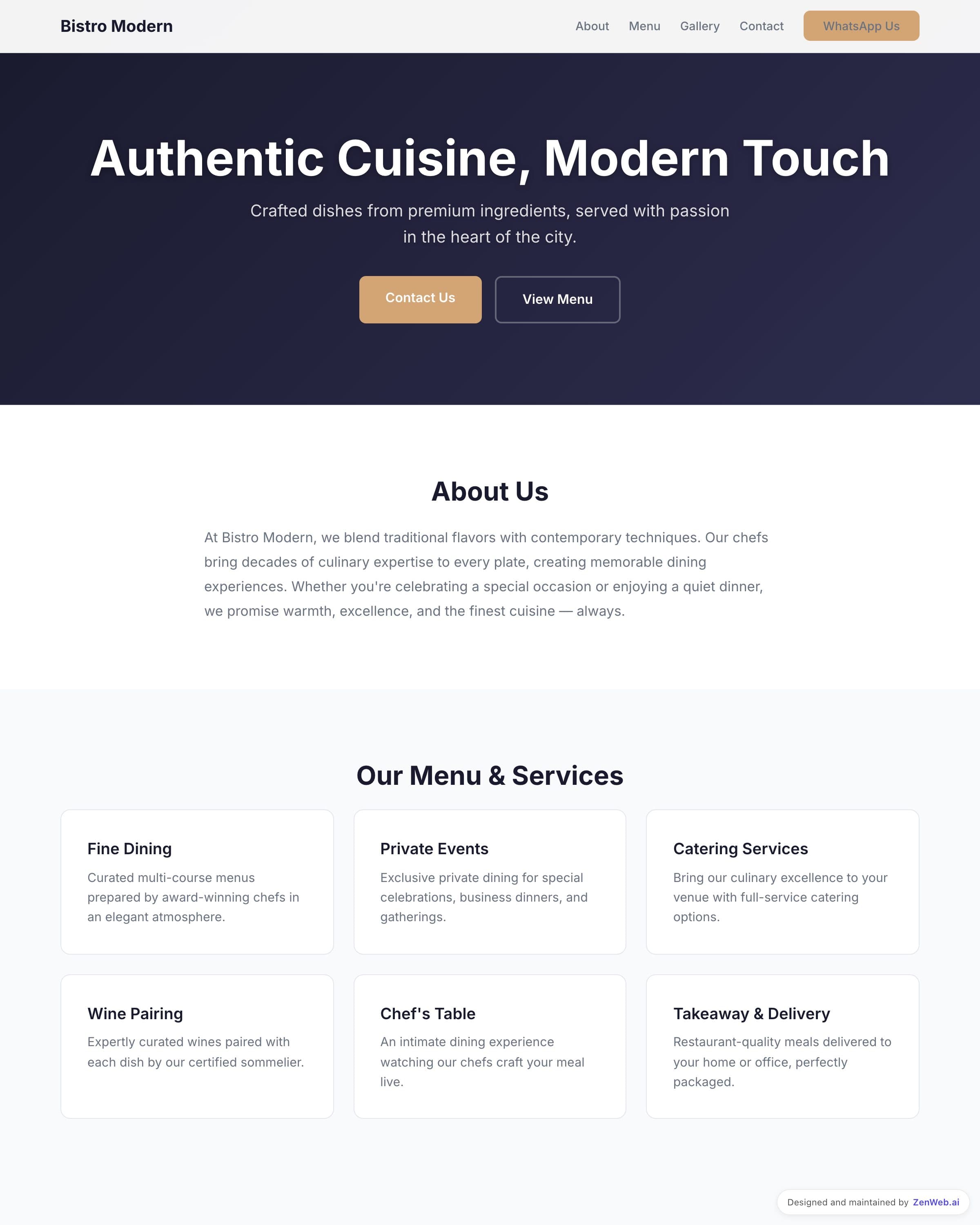 Restaurant Modern template preview